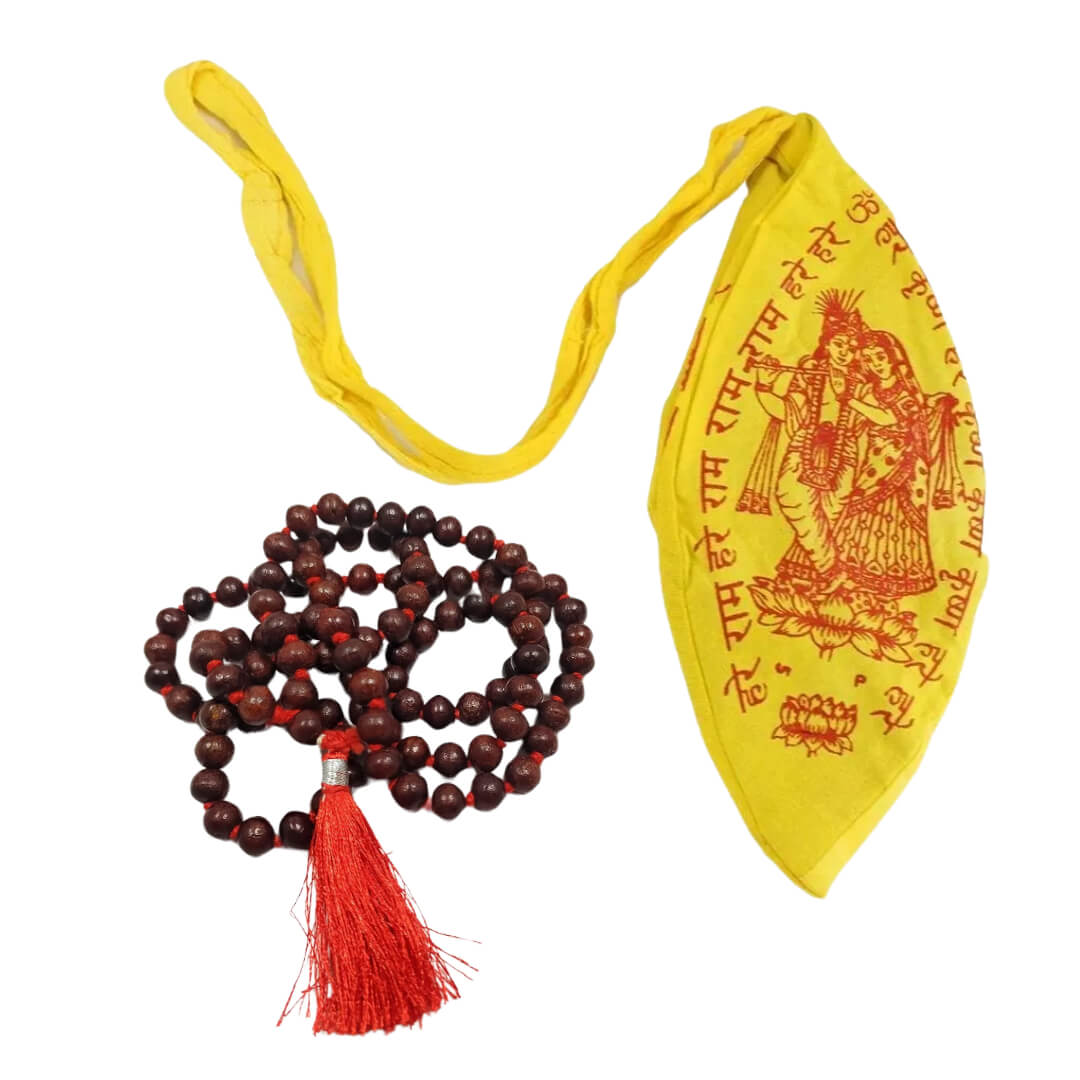 Natural Rosary Red Sandalwood Pure Lal Chandan ki mala 108+1 Beads