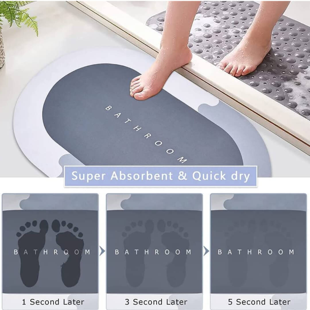 TOKLYUIE Super Absorbent Bath Mat, Quick-Drying Bathroom Mats, Super  Absorbent Living Room Floor Mat, Rubber Non-Slip Bottom, Easy to Clean  Bathroom