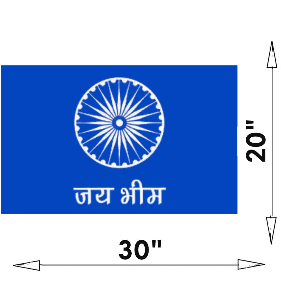 Rectangle Polyester Jai Bhim Printed Flag at Rs 18 in New Delhi | ID:  24622000662