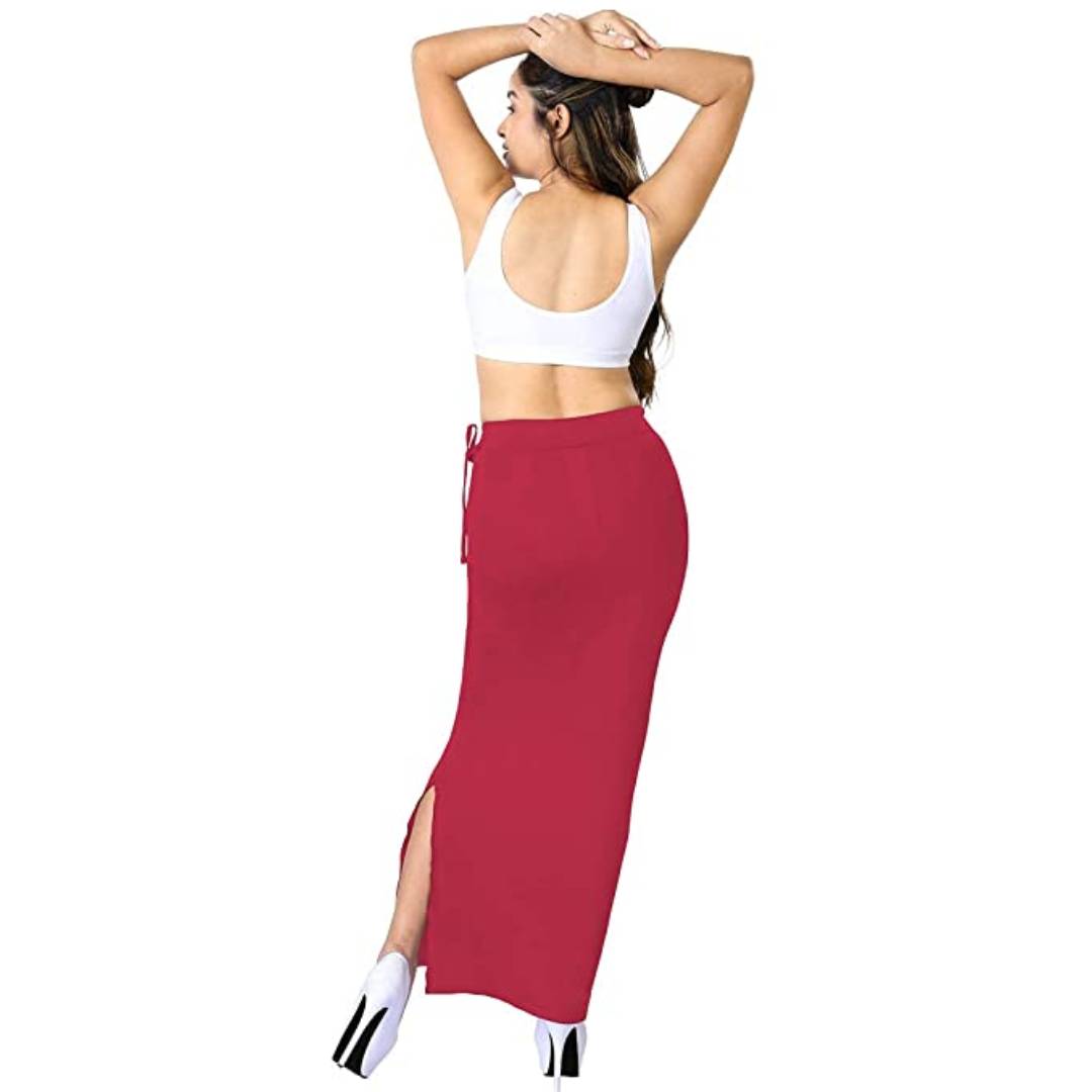 Cotton Blended Shape Wear Saree Petticoat Women Bottom Wear Long Skirts  Maroon