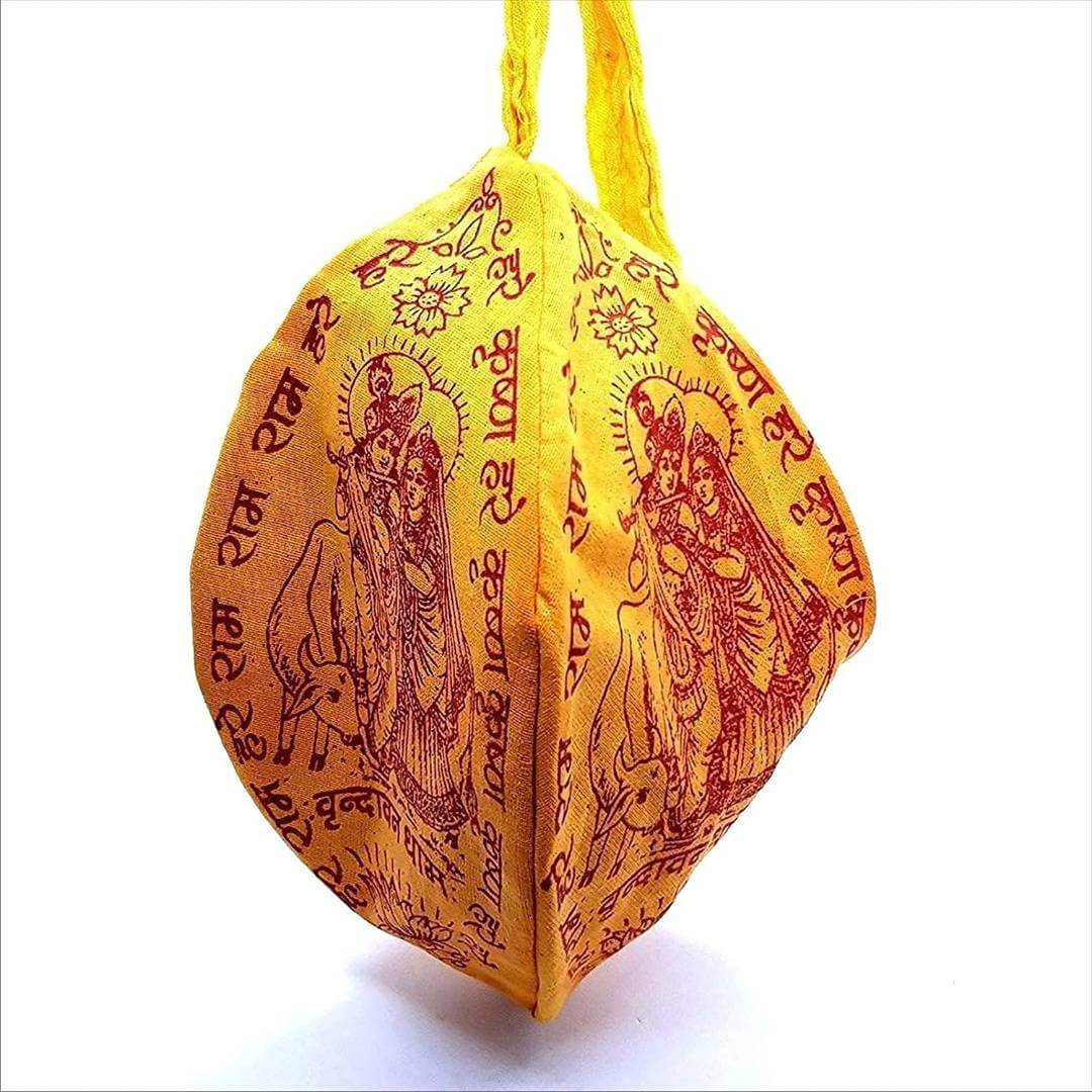ISKCON Indian-Teal Embroidered Velvet Gaumukhi Mala Japa Bag for Mantra  Jaap & Meditation by BLISS Vrindavan | Exotic India Art